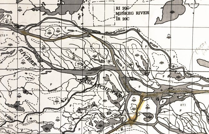 2. Rivière Saskatchewan illustration depicting interweaving channels [ed]